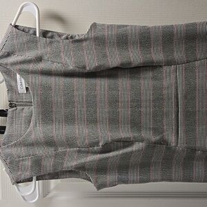 Calvin Klein Gray Checkered Midi Dress